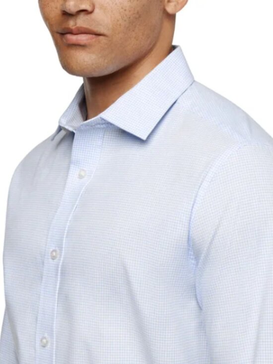 Banana Republic Men's Stretch Poplin Dress Shirt Slim Fit Plaid Blue Size XL - Picture 1 of 8